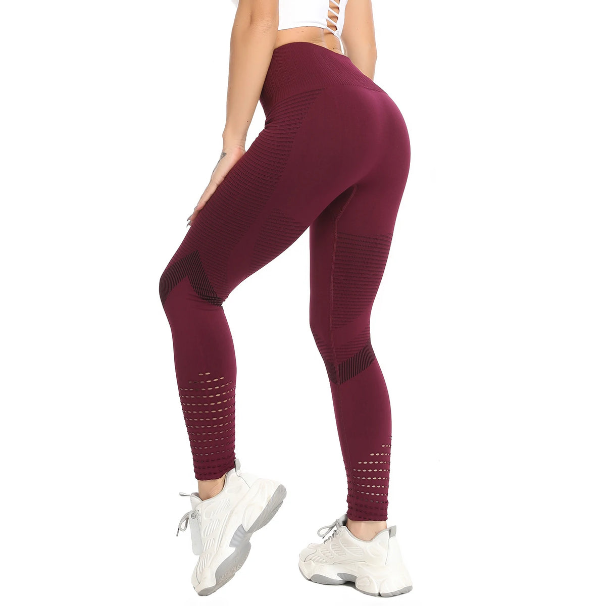 Seamless Yoga Pants Women Leggings High Waist Workout Running Sportwear Push Up Gym Trousers  Hollow Fitness Trainning Leggings
